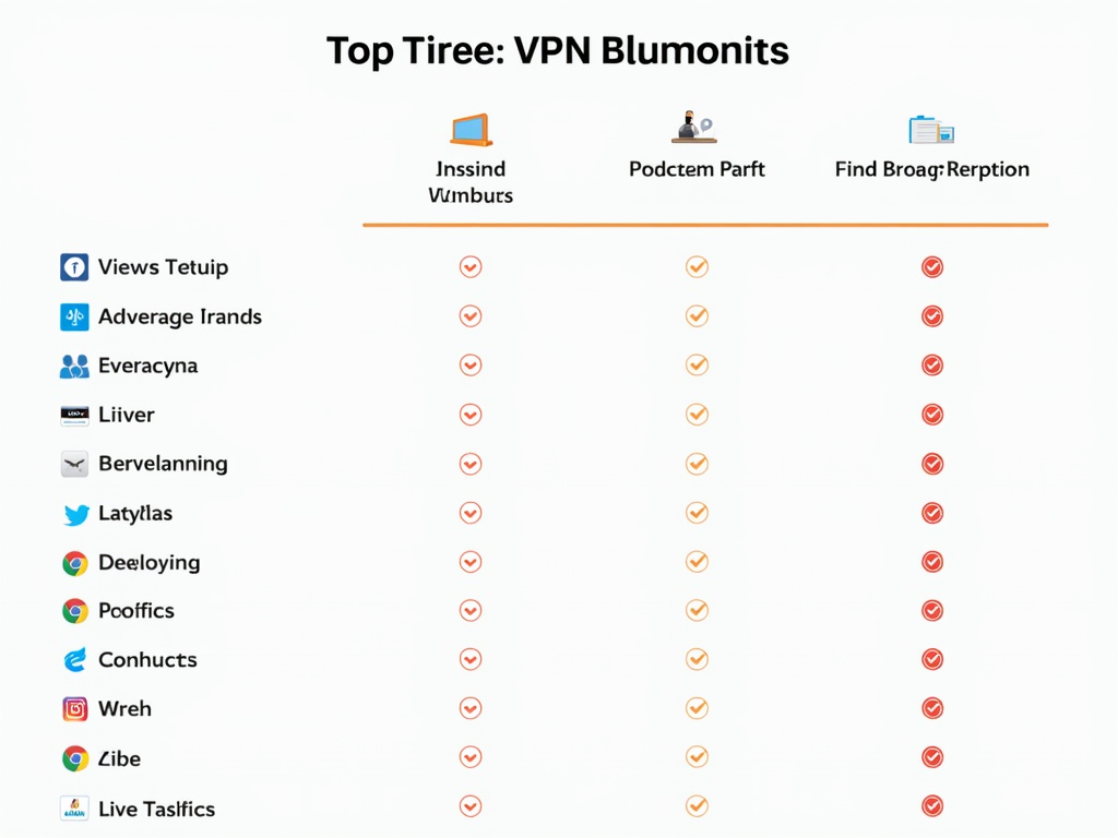 Comparison table of top 10 VPN providers