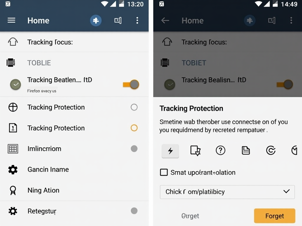 Firefox Focus privacy settings screenshot.