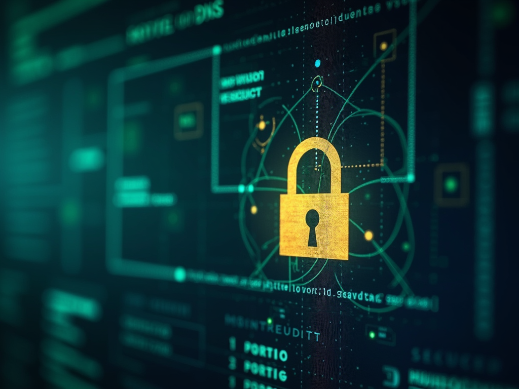 Secure DNS representation with a padlock icon