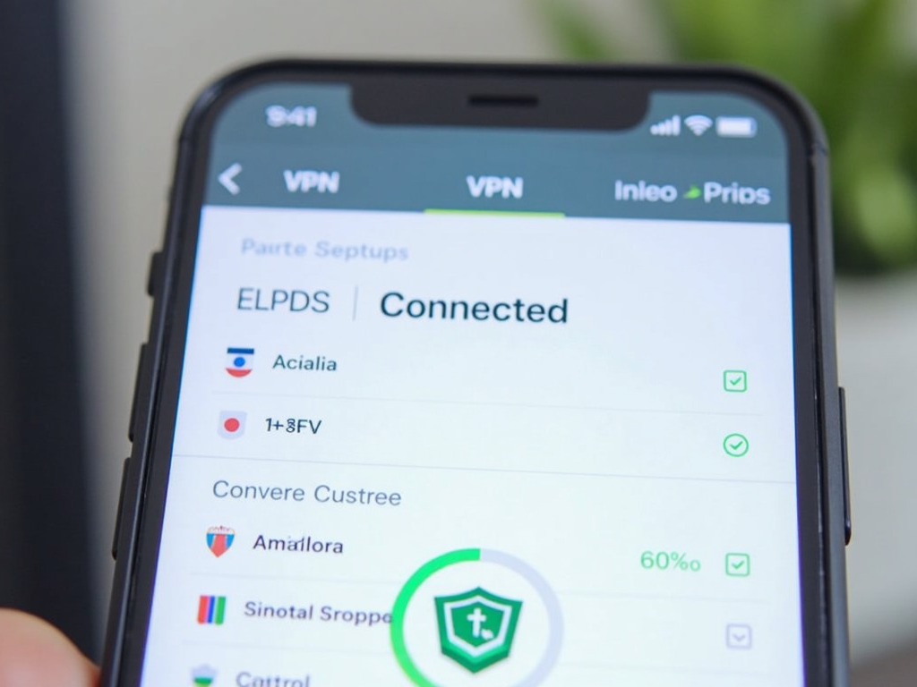 VPN app on a phone showing a secure connection