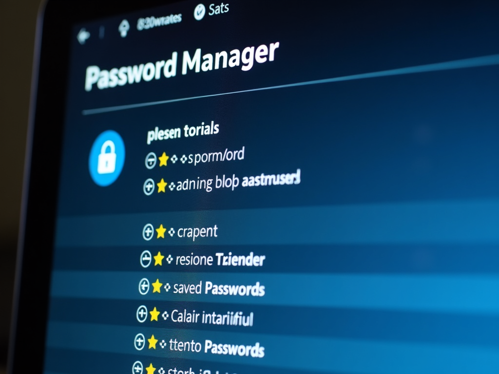 Password manager interface on a computer screen