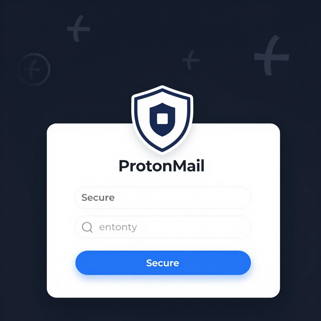 ProtonMail secure login screen in dark mode with privacy shield