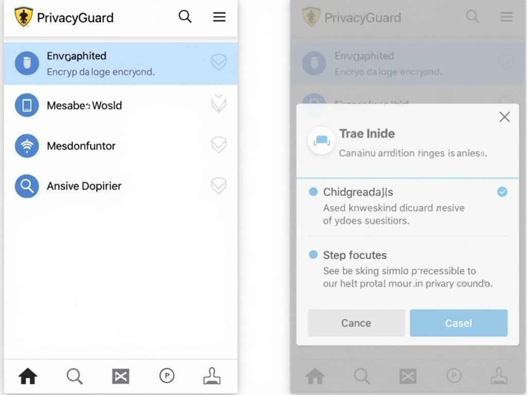 Privacy app interfaces