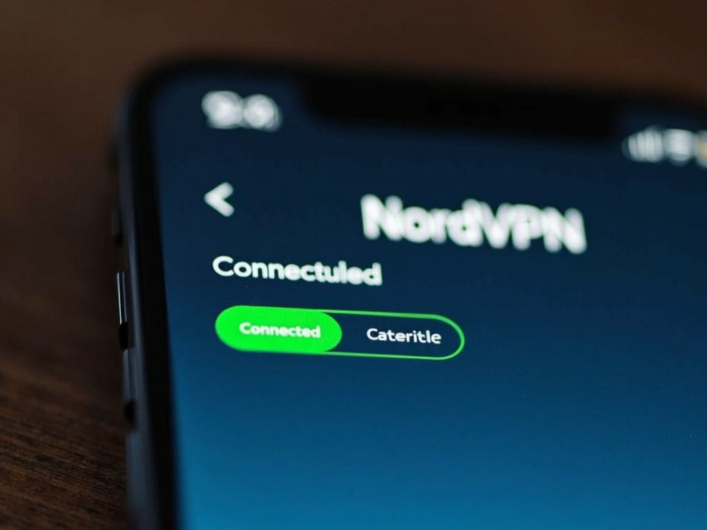 NordVPN app on smartphone screen