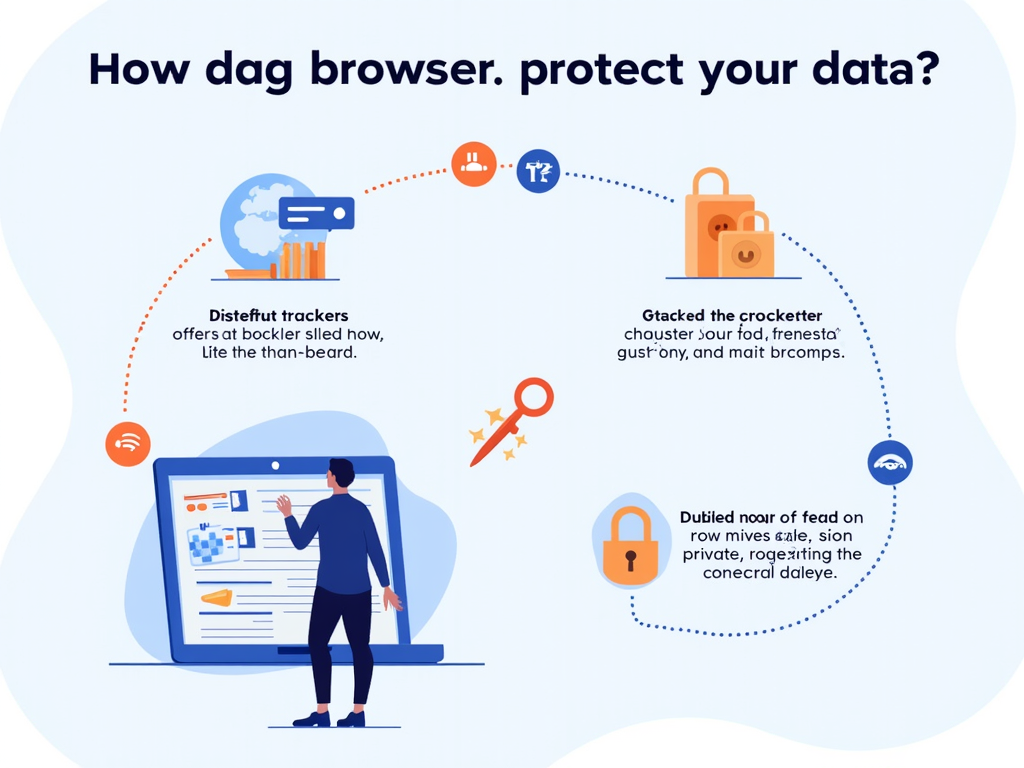 Infographic showing how privacy browsers protect your data