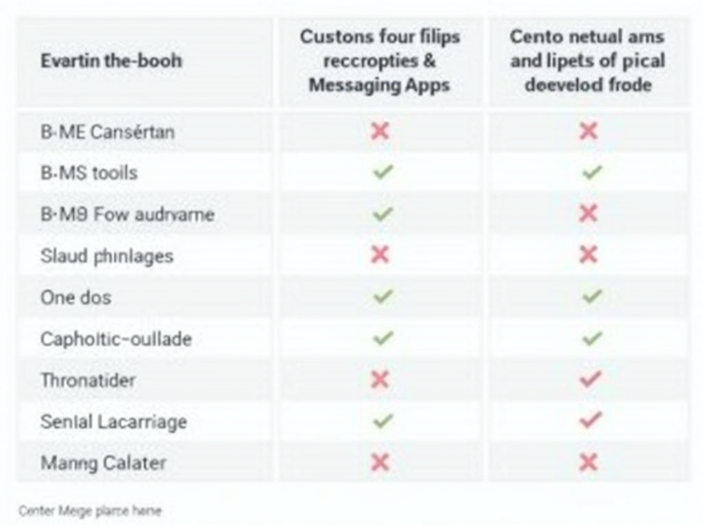 A chart comparing the features and security of popular encrypted messaging apps.