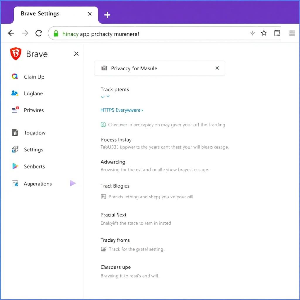 Brave browser interface with privacy features enabled.