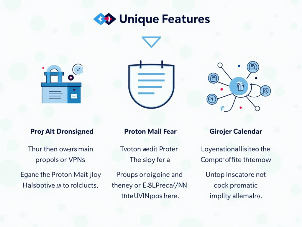 Infographic of unique features in Proton Mail and Tutanota.