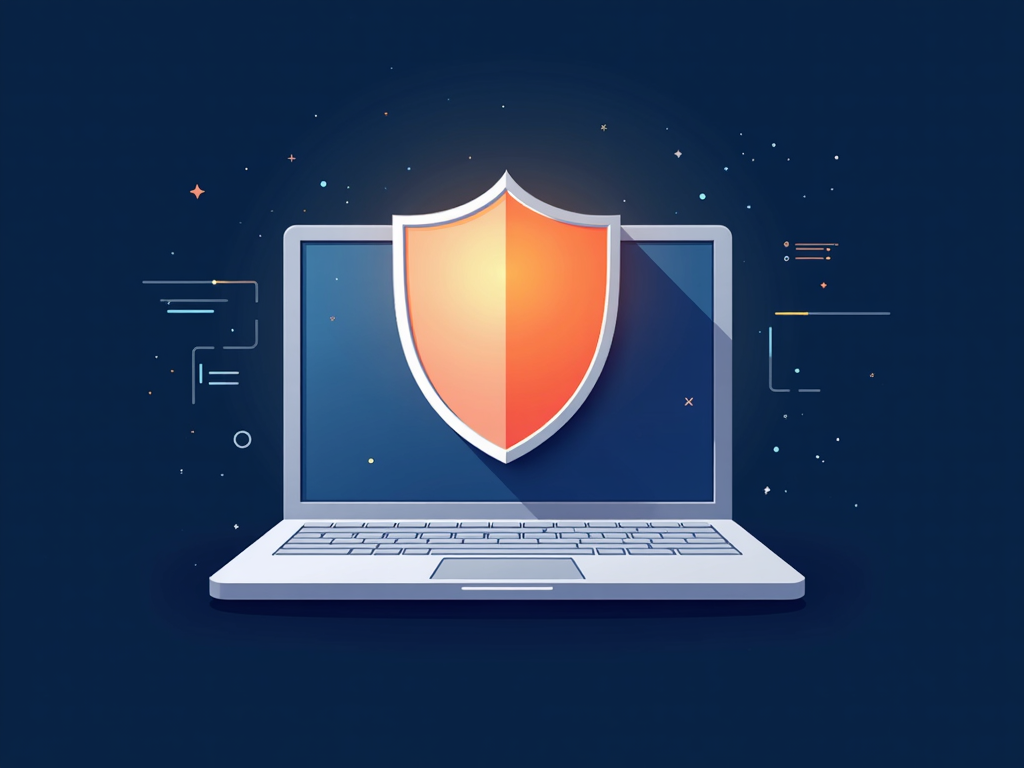 Shield protecting laptop for online privacy