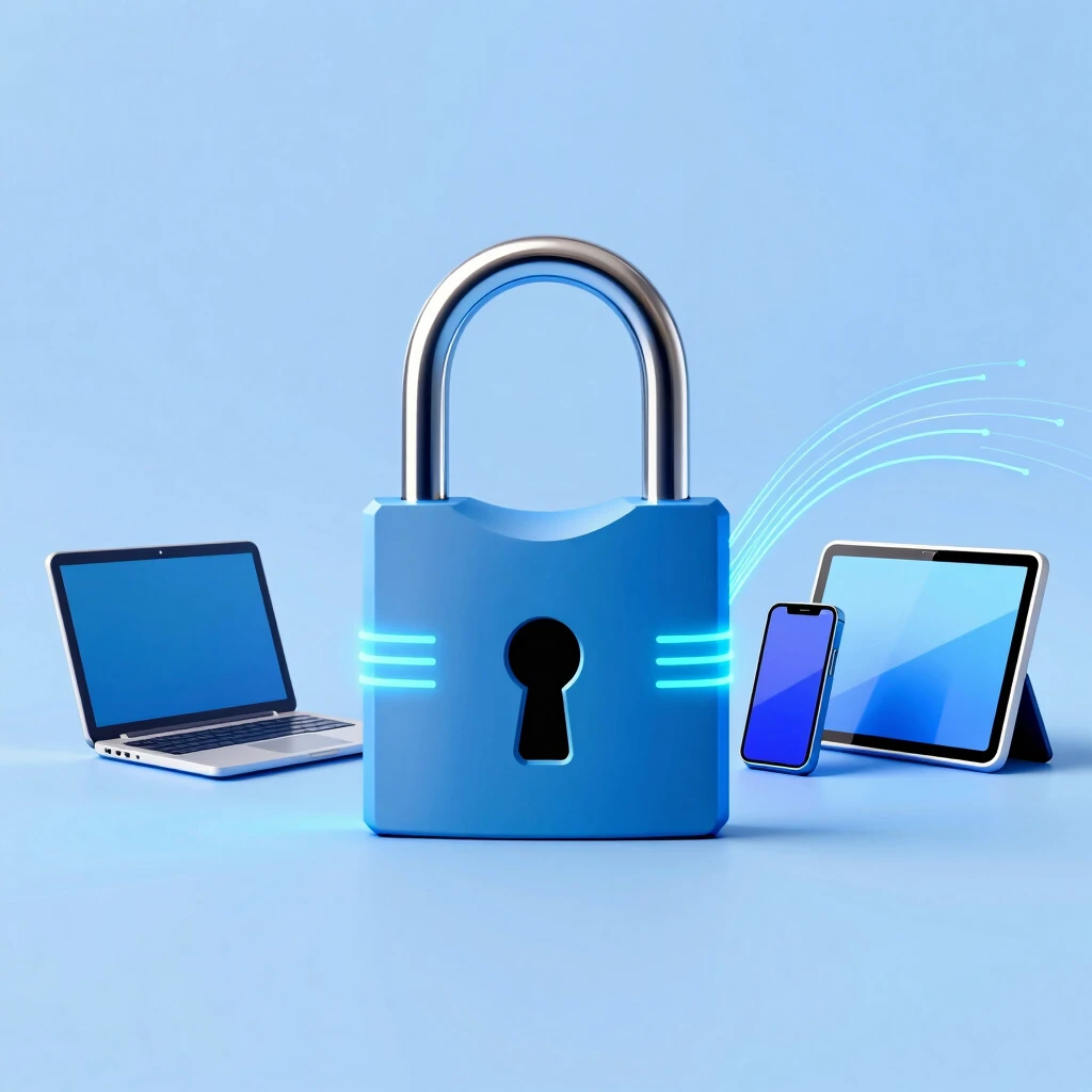 Symbolic padlock safeguarding connected devices for enhanced online privacy