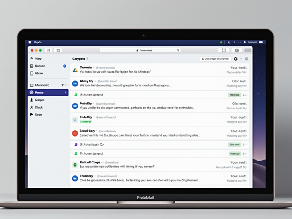 ProtonMail inbox on laptop