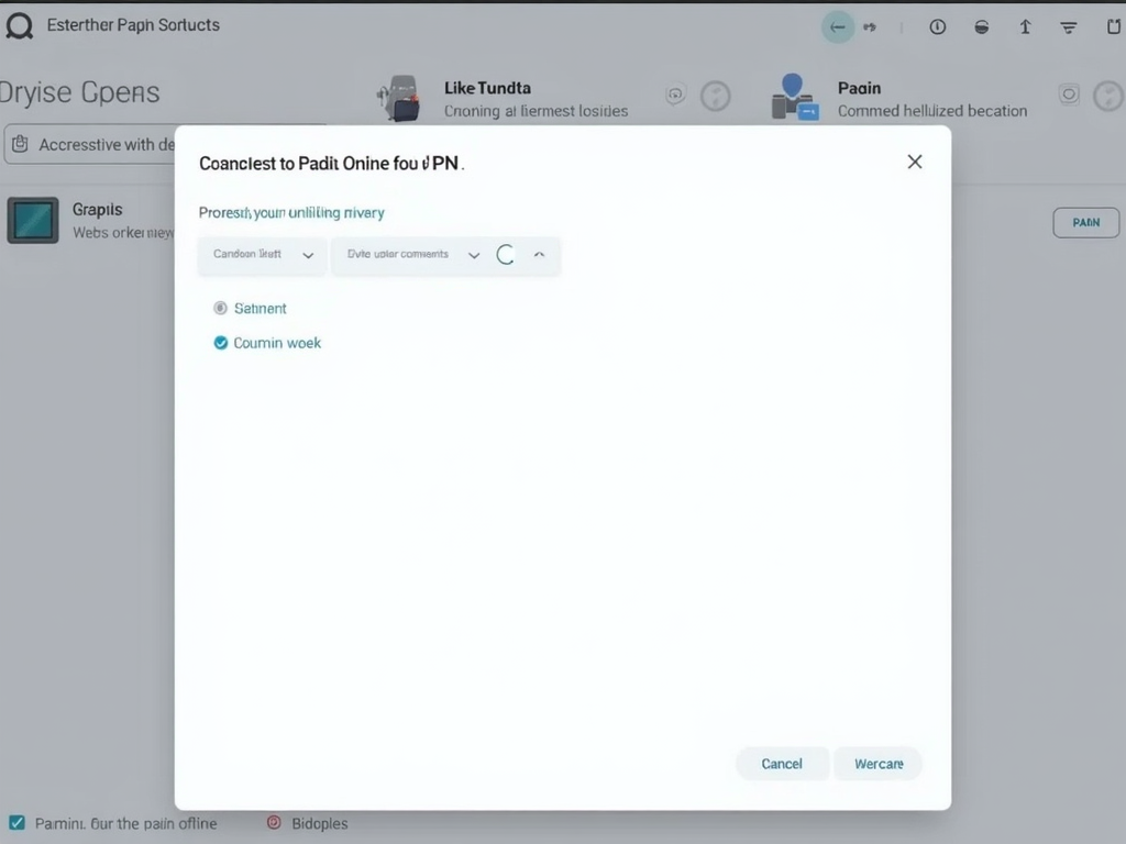 A user choosing a server location in a VPN app to enhance their online privacy.
