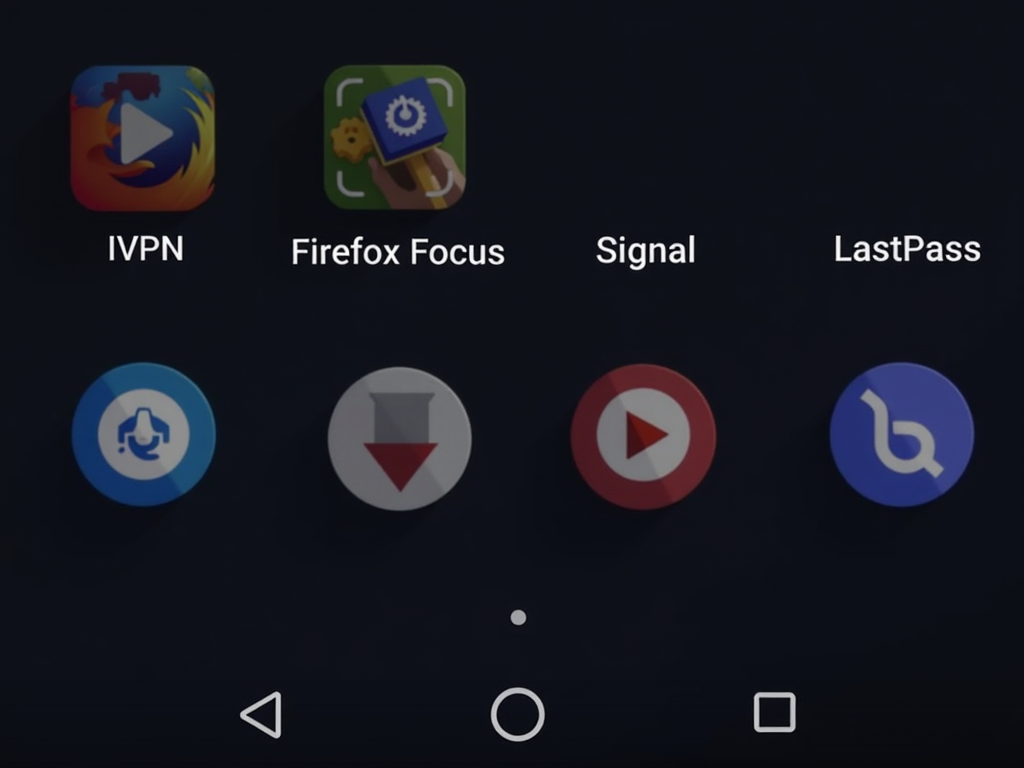 Icons of privacy apps on Android home screen