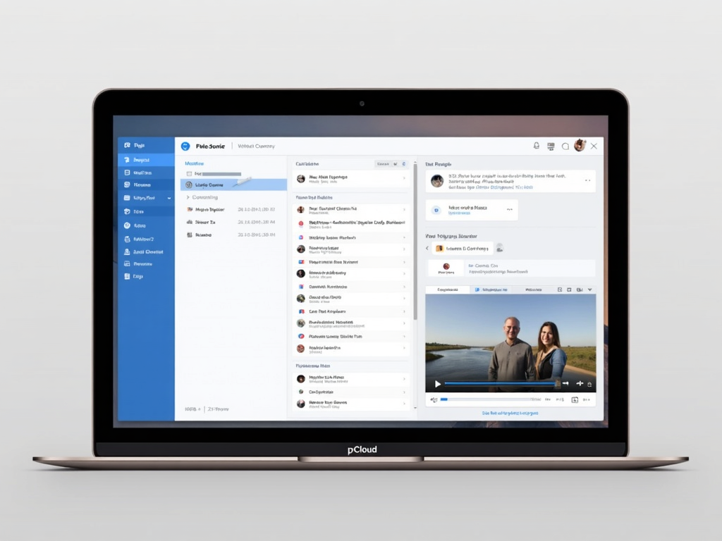 pCloud interface showcasing virtual drive and media playback