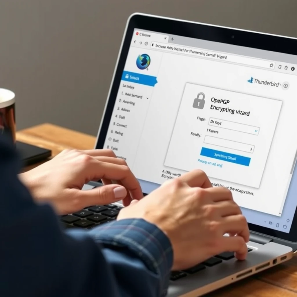 Person configuring PGP encryption in Thunderbird email client