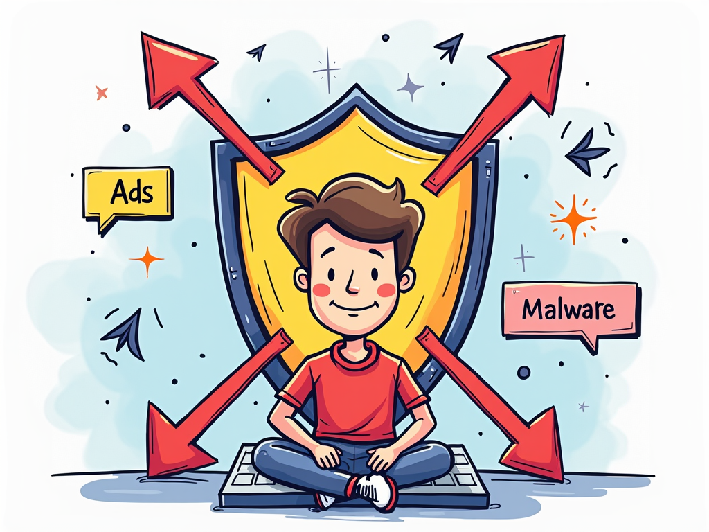 A shield representing online privacy tools in action