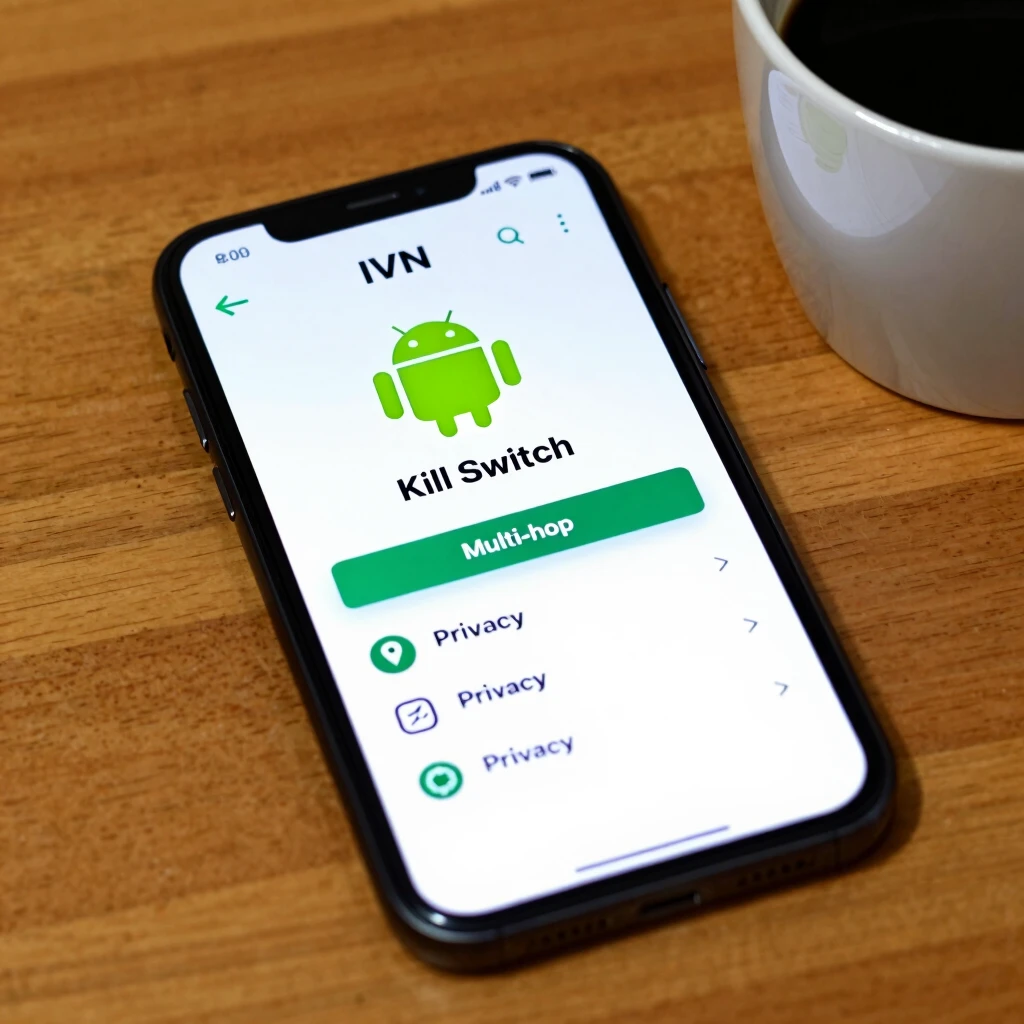 IVPN app configured on Android phone for privacy