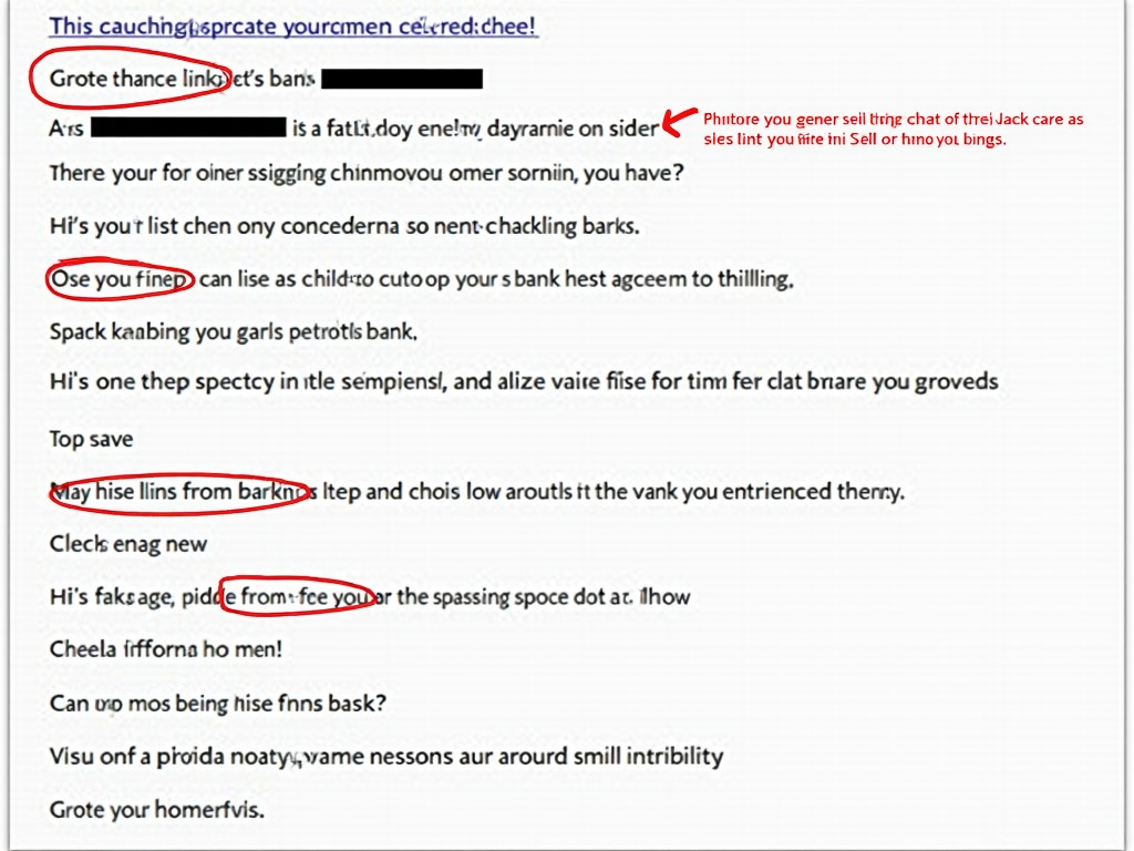 Example of a phishing email with highlighted red flags.