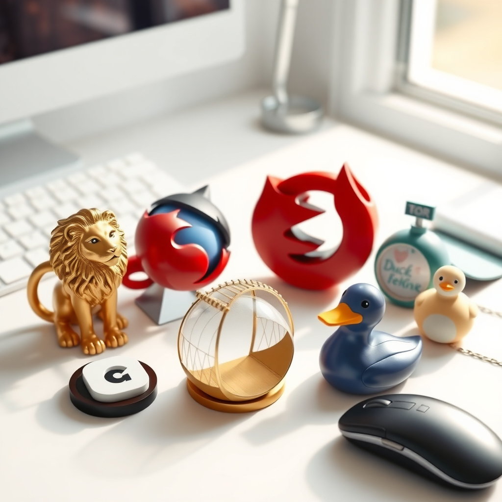 Desktop display of top privacy browser icons