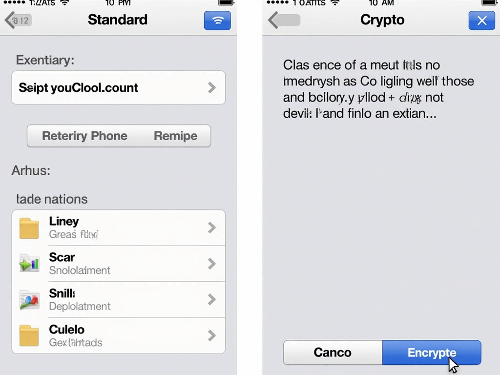 Comparison of pCloud standard and Crypto interfaces showing encryption option