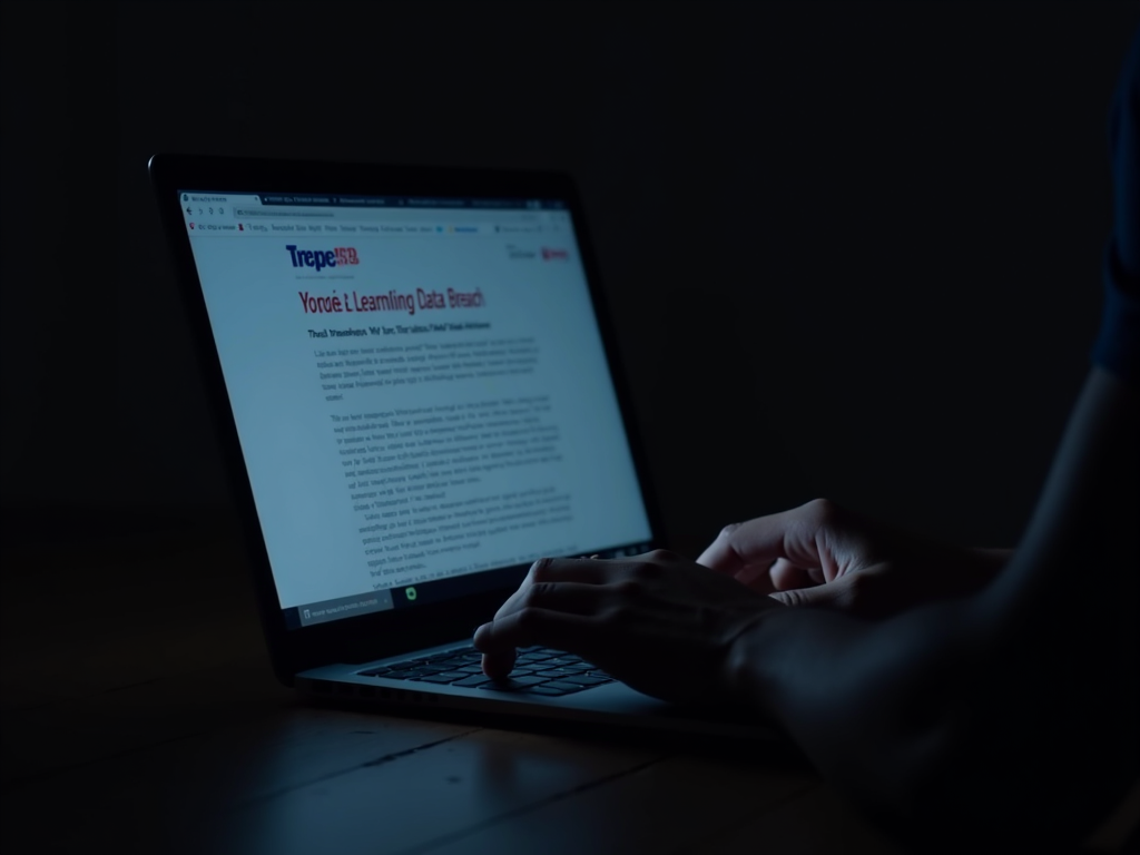 Person reading about data breaches on a laptop