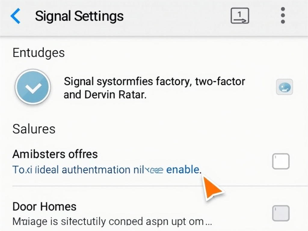 Signal app settings with two-factor authentication option