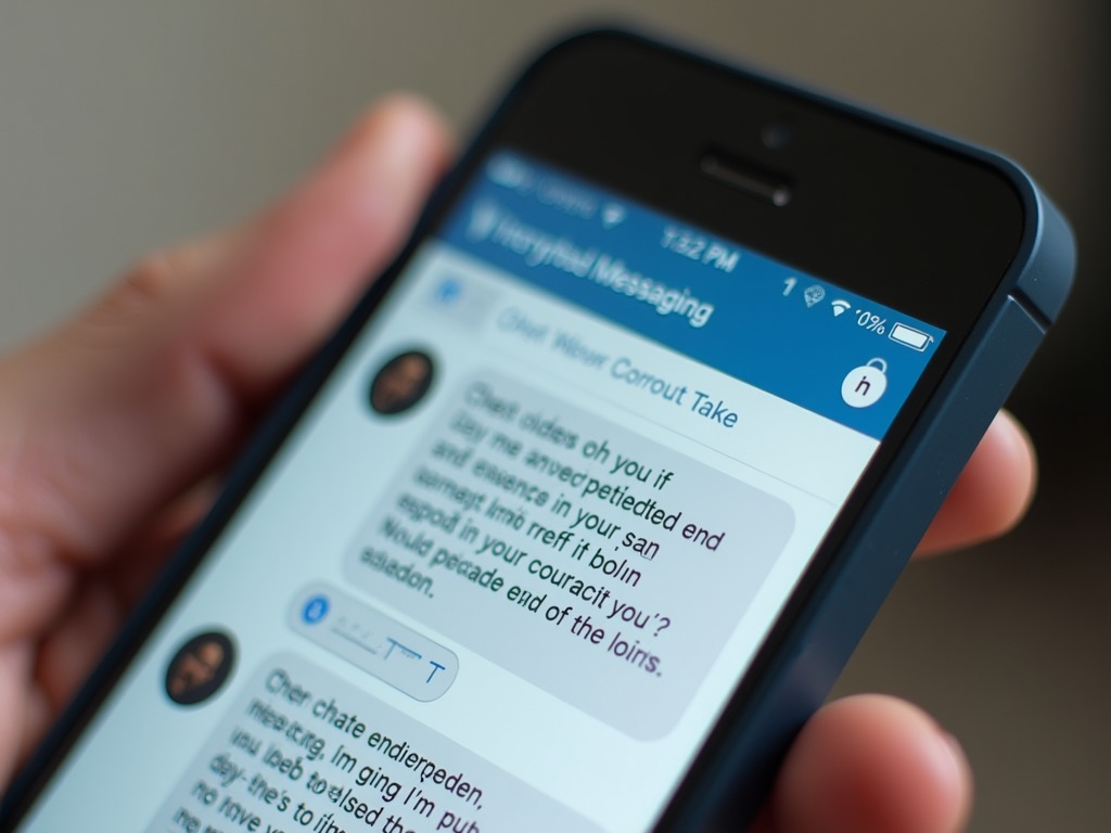 Encrypted messaging app on smartphone