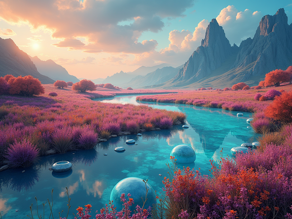 AI-generated digital art showcasing a surreal landscape
