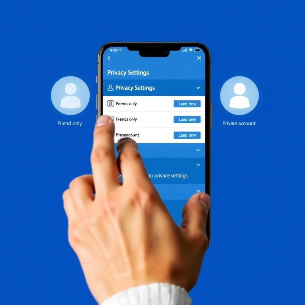 Person adjusting privacy settings on a social media app
