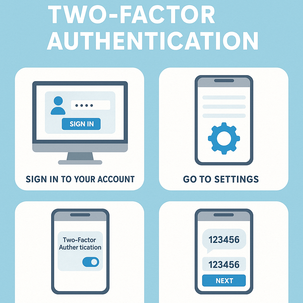 Infographic on setting up two-factor authentication.