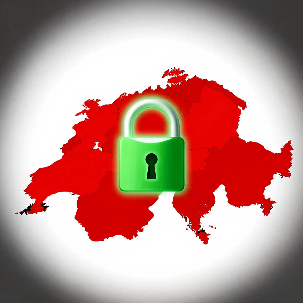 World map showing Fourteen Eyes countries in red with privacy lock over Switzerland