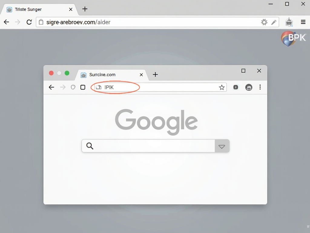 Private browsing window in a web browser