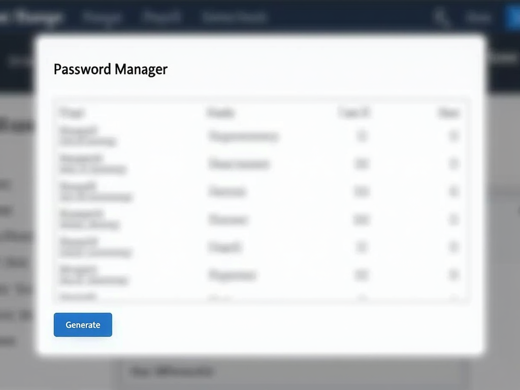 Password manager showing secure password storage