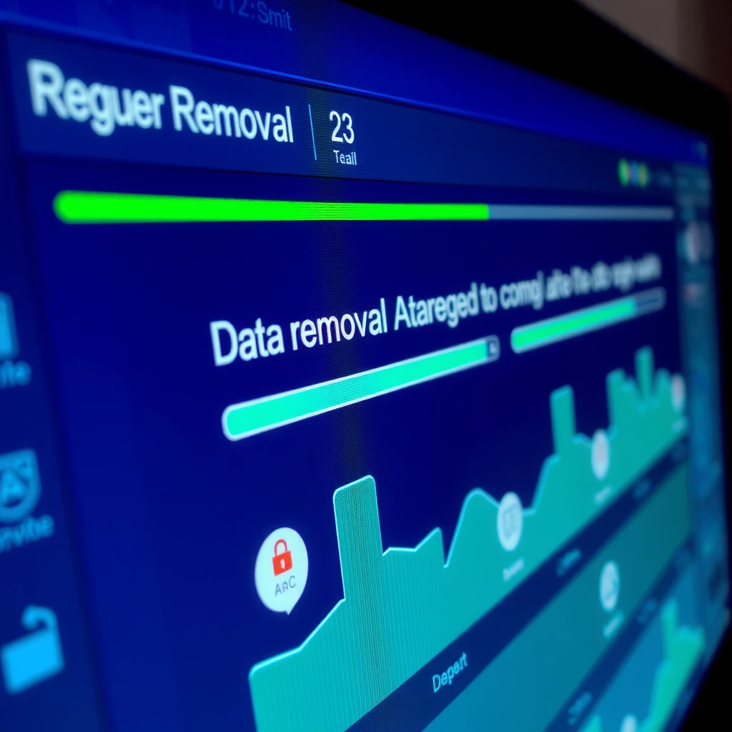 Dashboard showing data deletion process in action