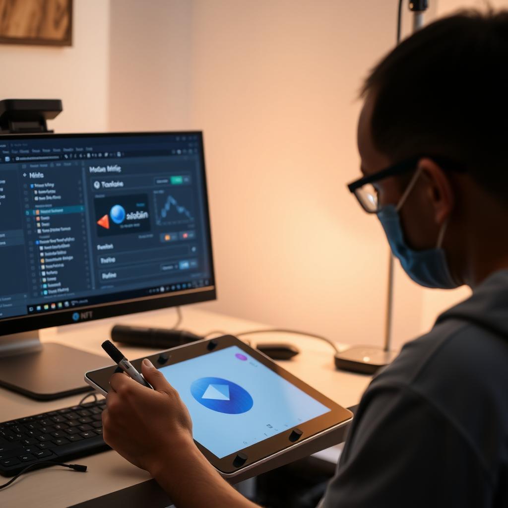 Artist using blockchain tools to mint an NFT.
