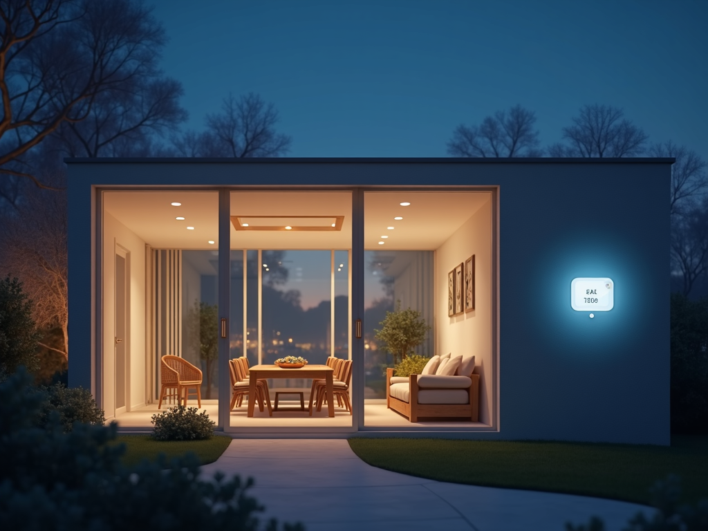 A modern home with smart technology.