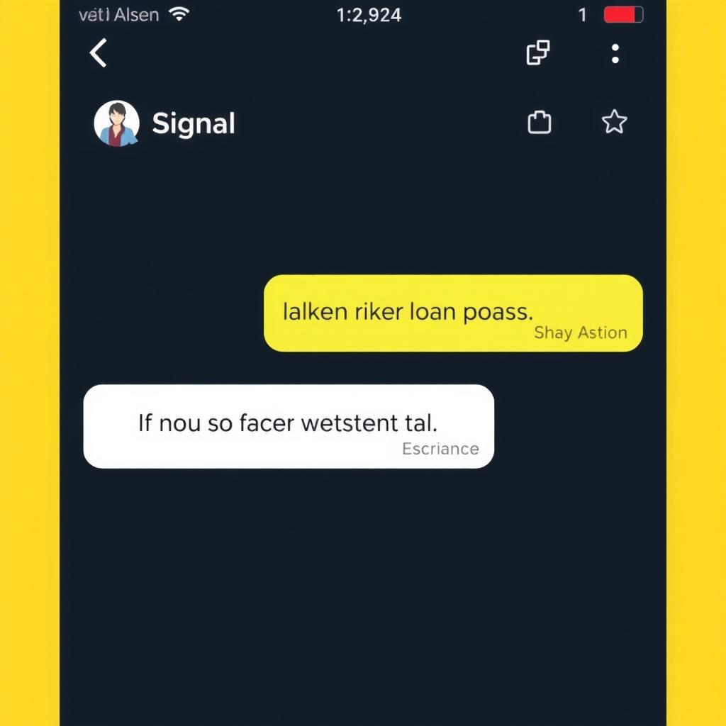 Signal app interface with encrypted messages.