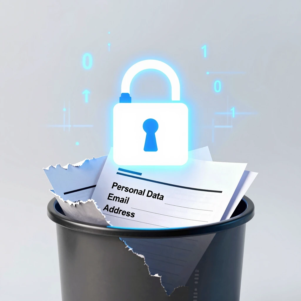 Visual representation of personal data being securely deleted by Incogni
