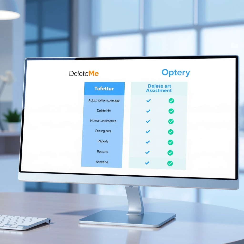 Comparison chart of DeleteMe and Optery data removal features
