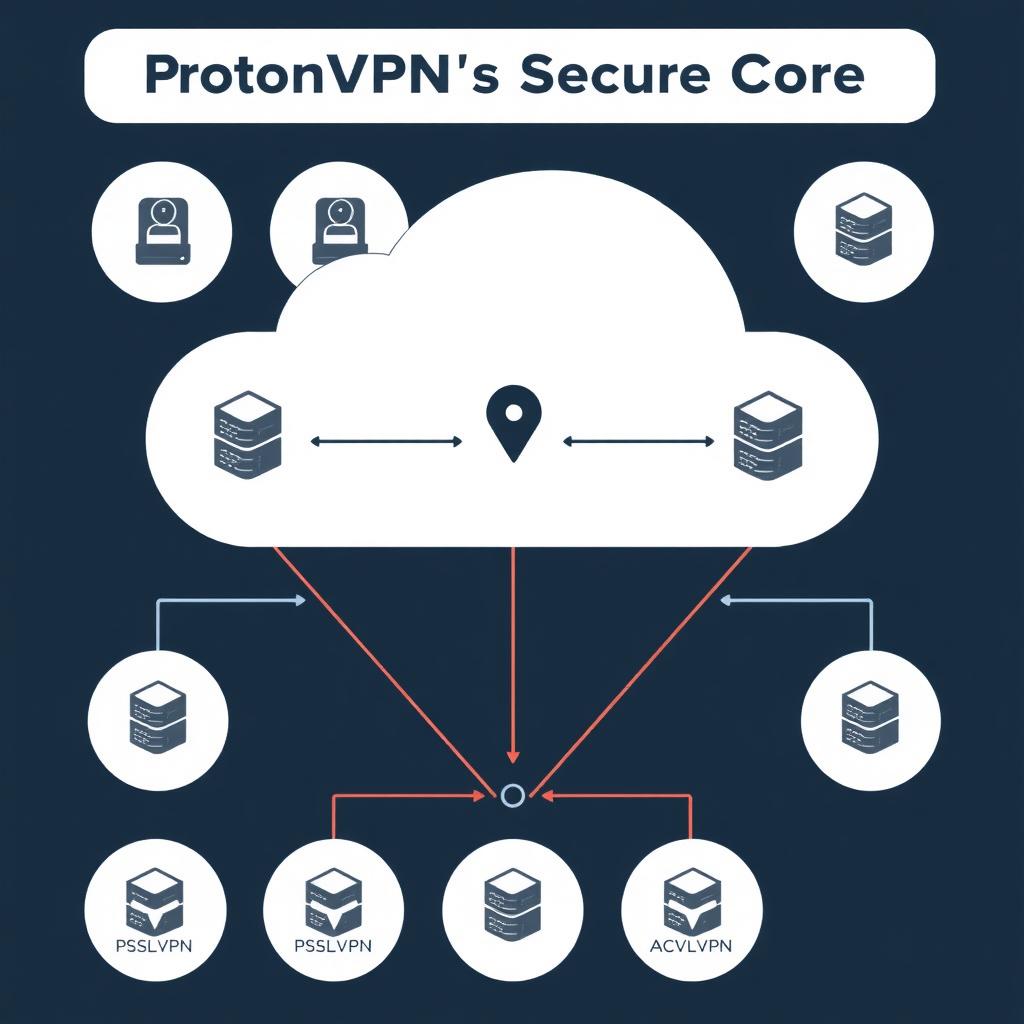 ProtonVPN Secure Core feature diagram.