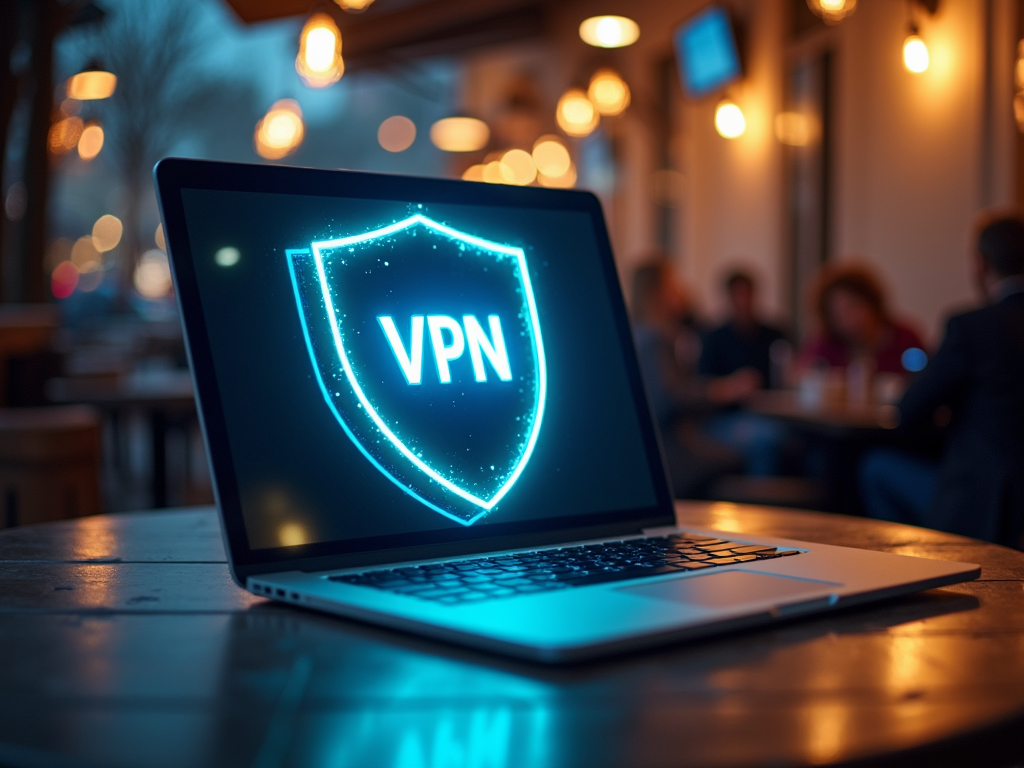 Laptop with VPN shield