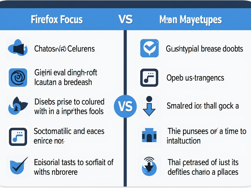 Comparison chart of Firefox Focus and DuckDuckGo privacy features.