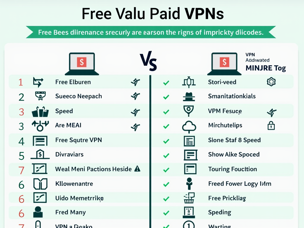 Infographic comparing free and paid VPNs