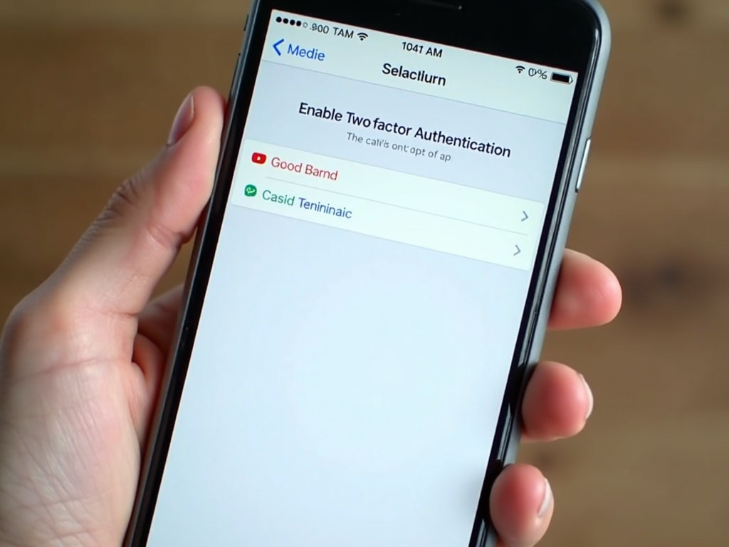 Smartphone screen showing two-factor authentication setup
