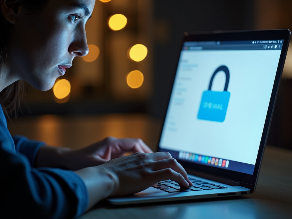 Person using Tuta Email on laptop for secure communication