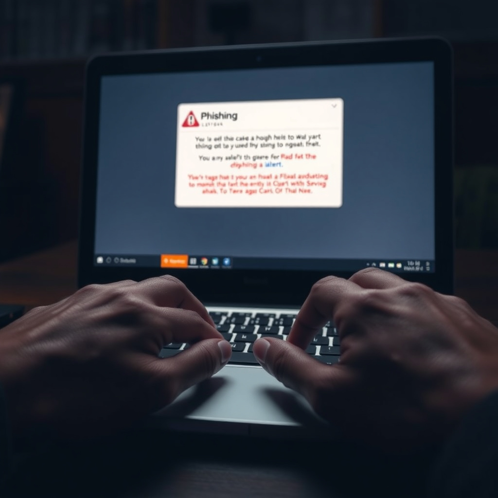 Detecting a phishing email on a computer screen