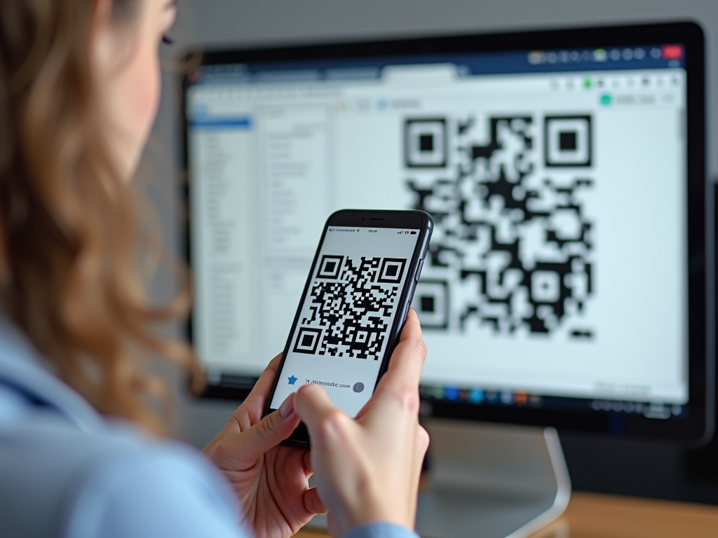 Person scanning QR code for 2FA setup