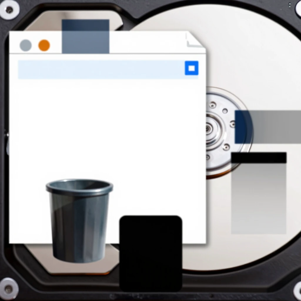 Visual representation of the file deletion process on a computer