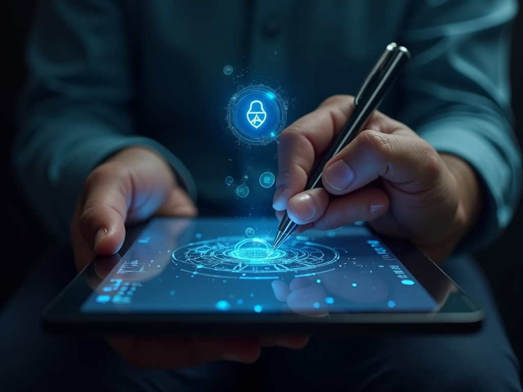 Digital artist working securely with VPN