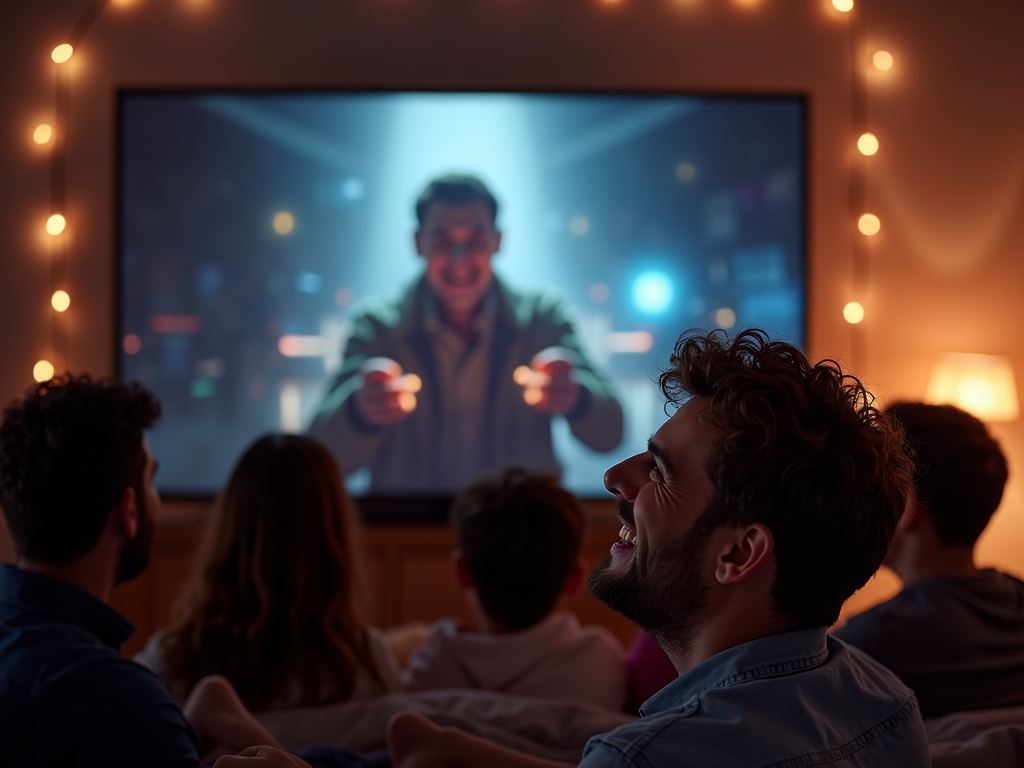 A group enjoying a movie with a VPN